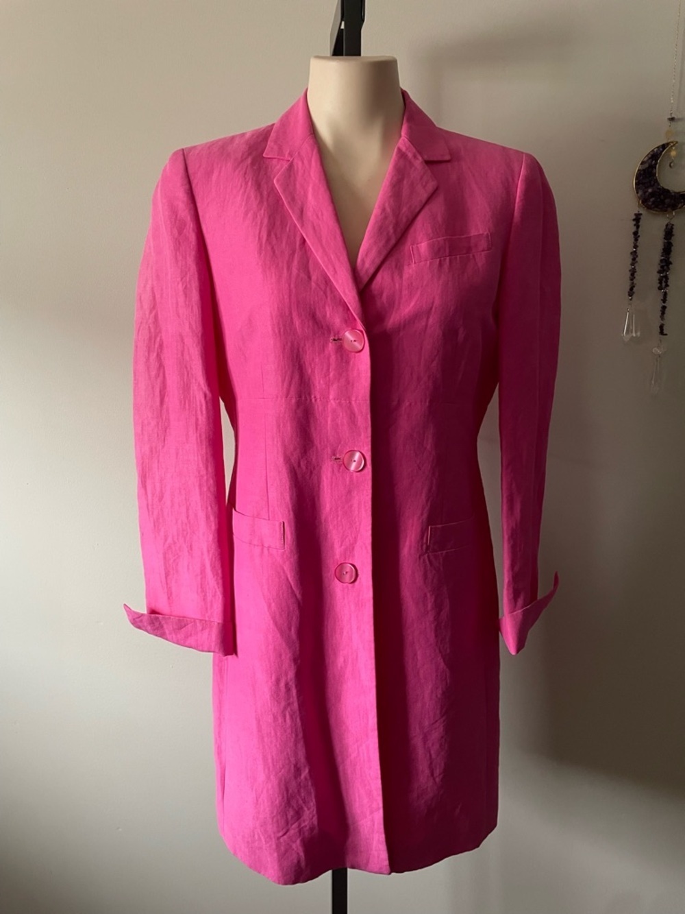 90s Y2K Vintage Talbots Collection Petites Linen Blend Longline Blazer Duster